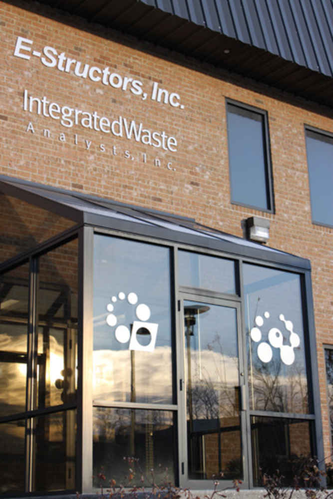Image of the front of E-Structors electronics recycling facility